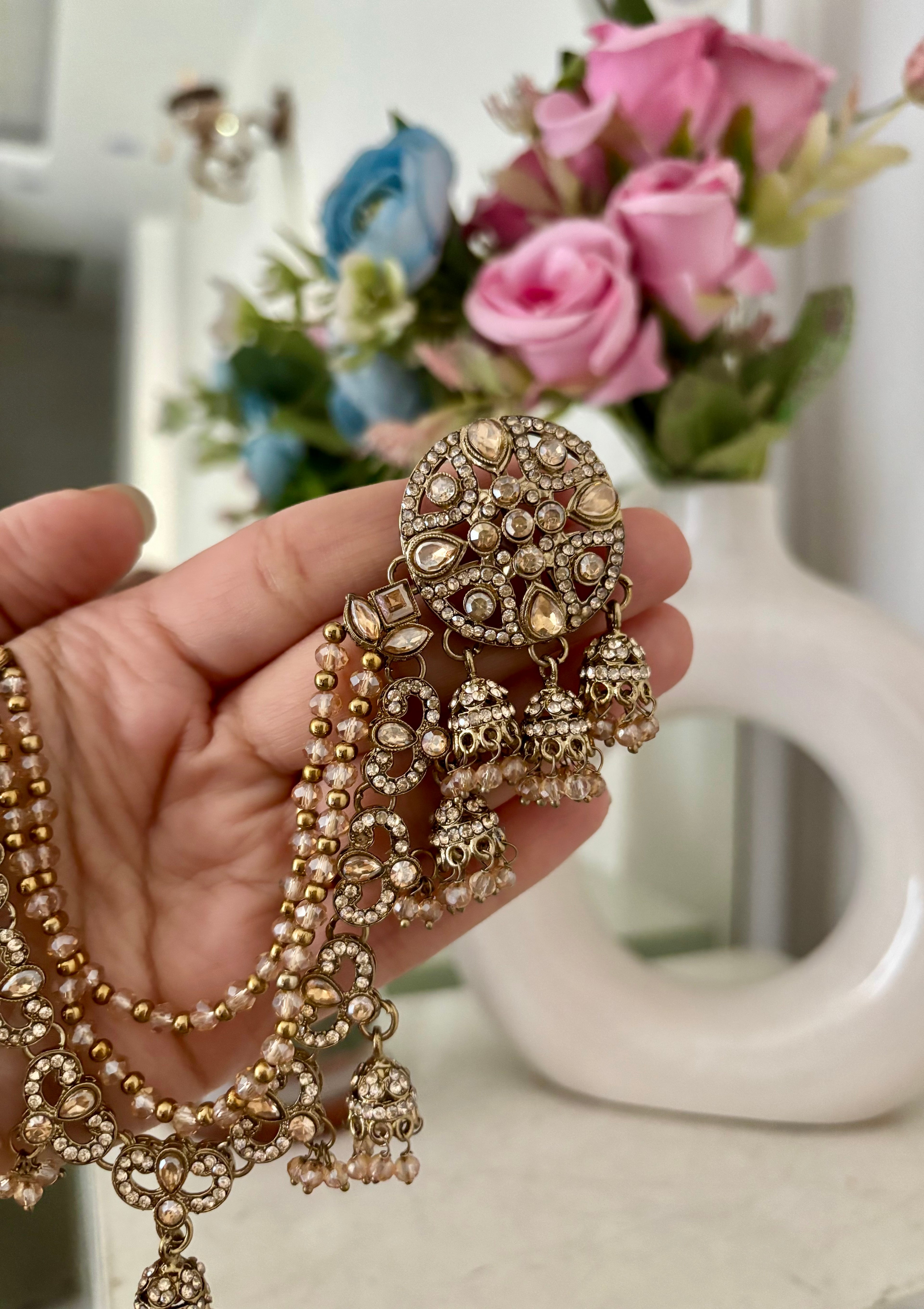 Chandarika Stud Earrings With Side Layers In Jhumkas Touch