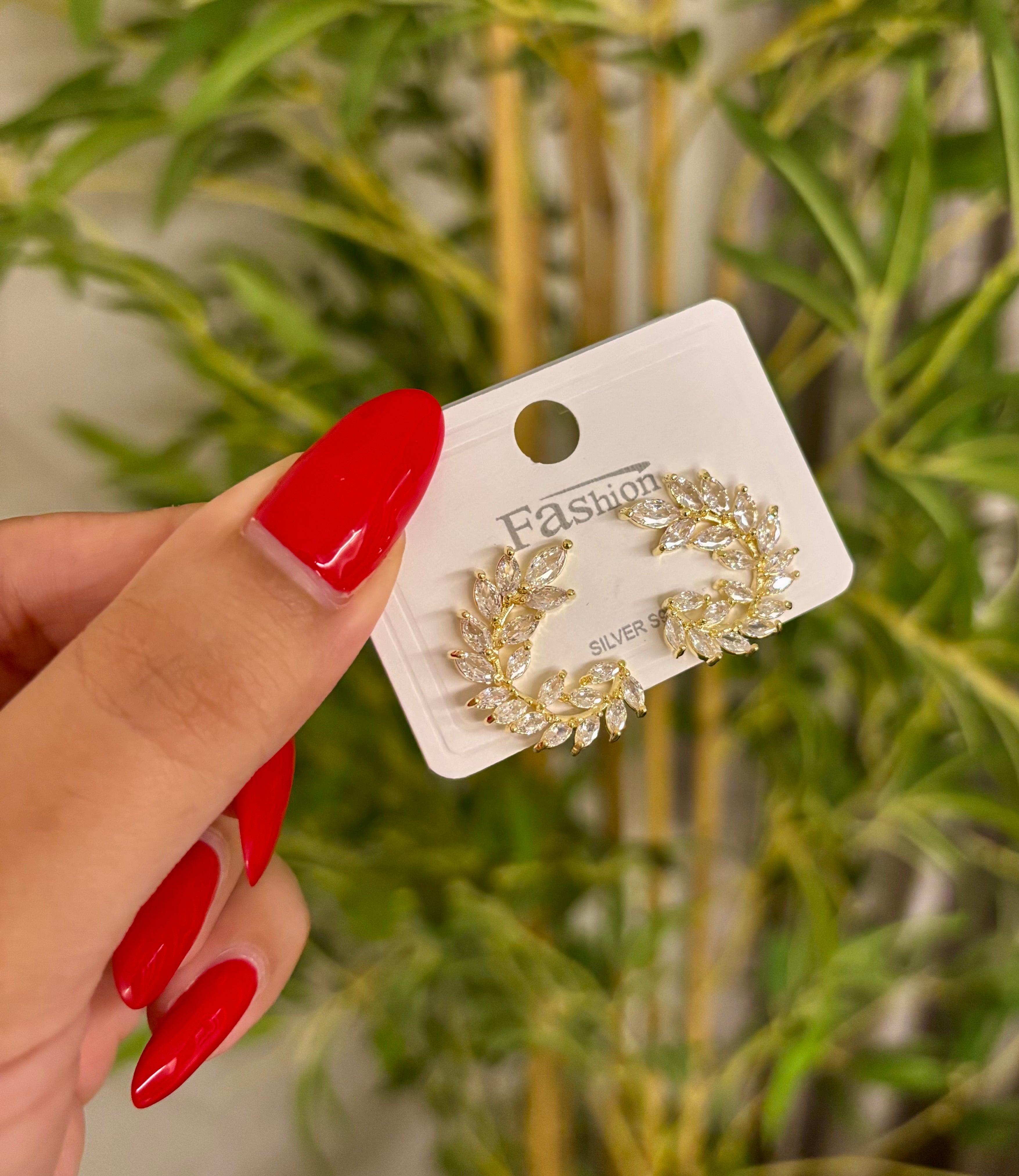 The Leaf Diamond Cut Earrings