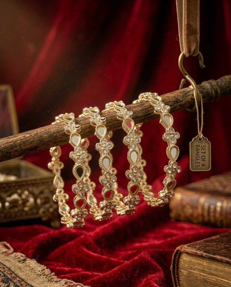 Mirror Cut Bangles Set Of 4