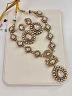 Premium Long Moissanite Necklace With Earrings