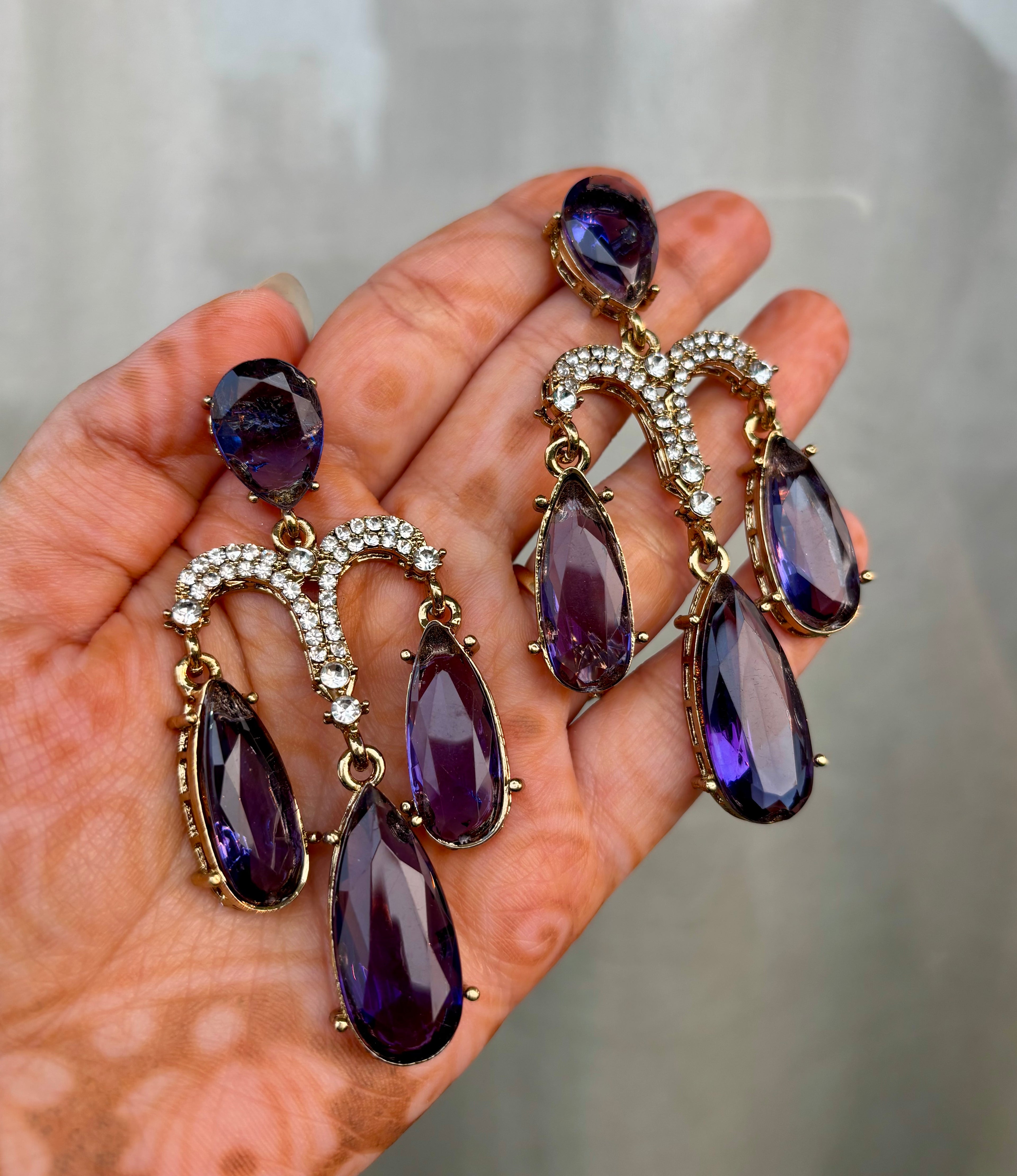 Ink Blue Chandelier Earrings