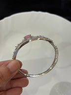 Pastel Pink American Diamond Openable Bracelet