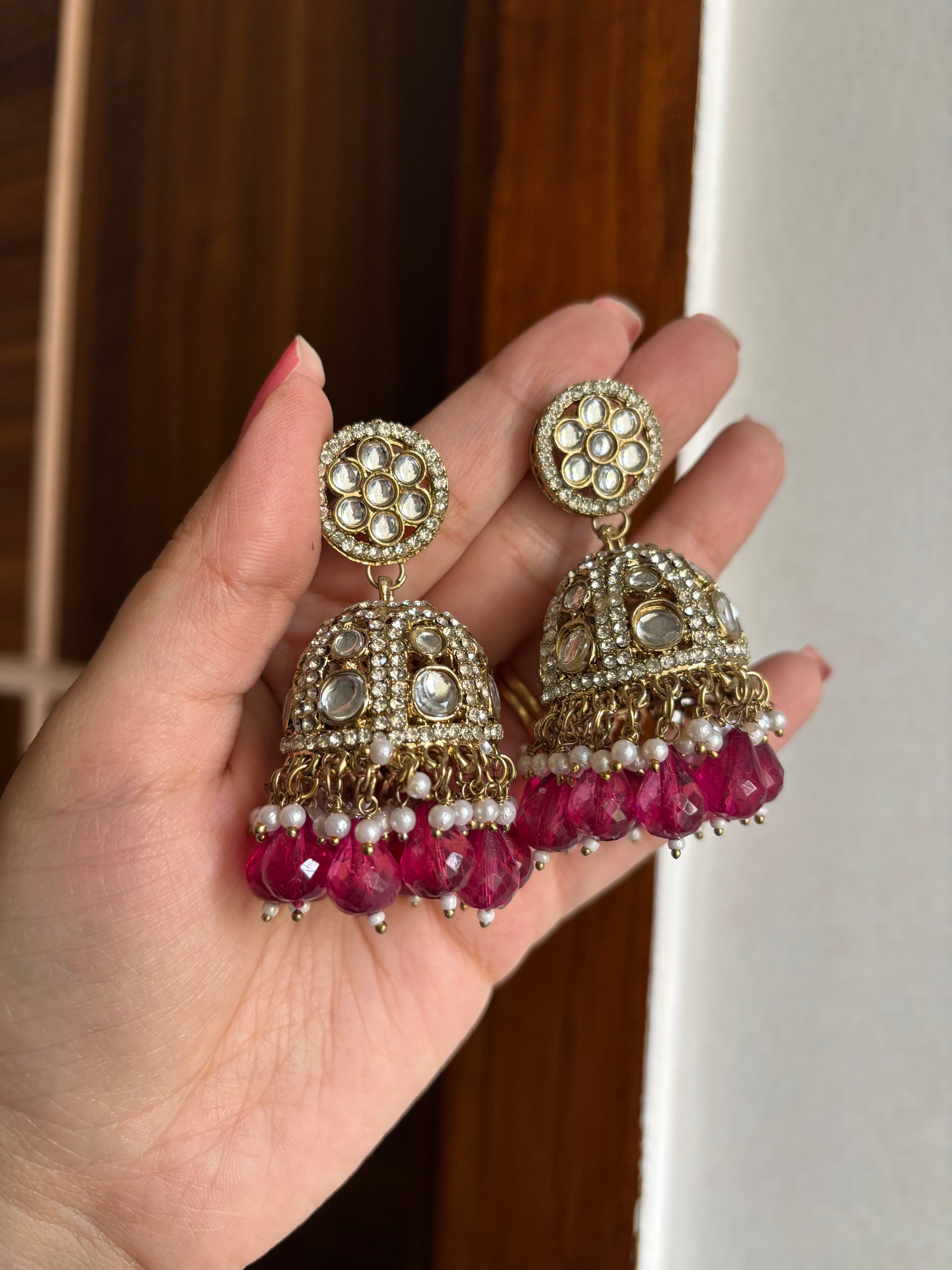 Full Stones Work Jhumkas