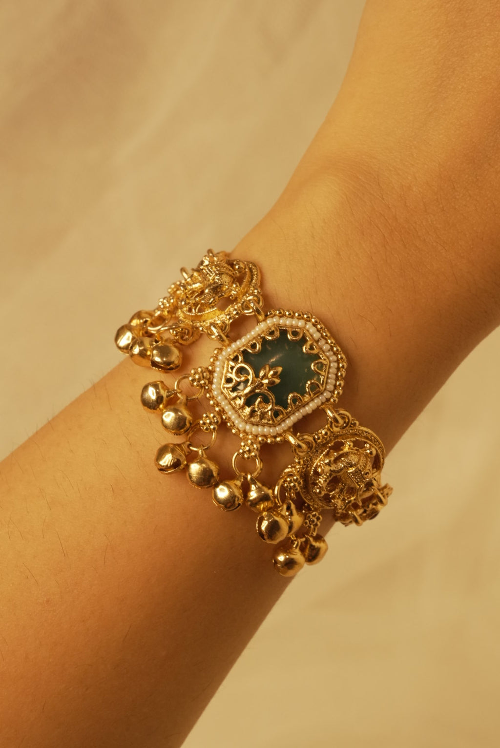 Aishwarya Adjustable Brass Ghungroo Touch Bracelet