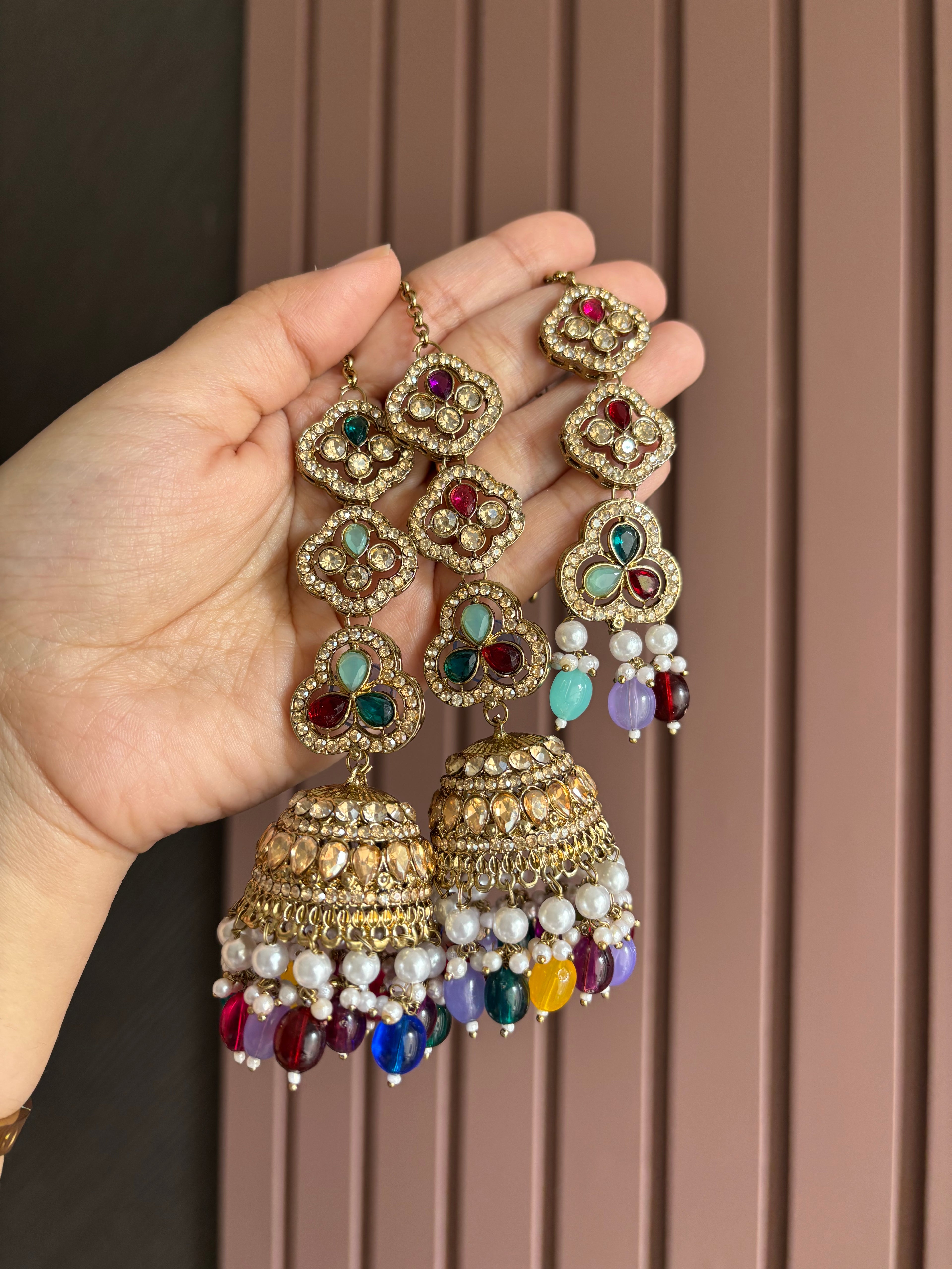Multi Mang Tikka & Jhumkas With Sahara