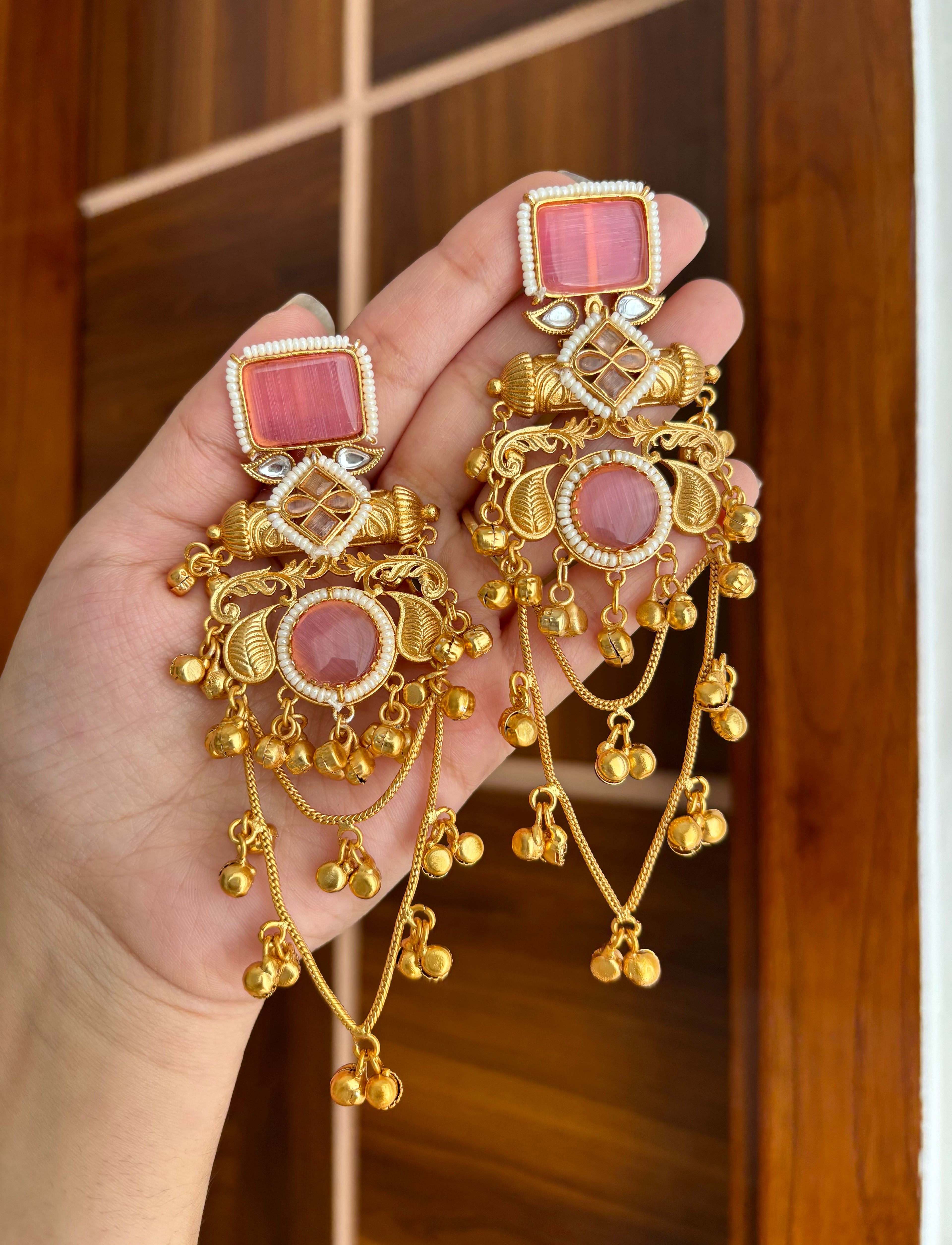 Sejal Kashmiri Earrings ( Pink)
