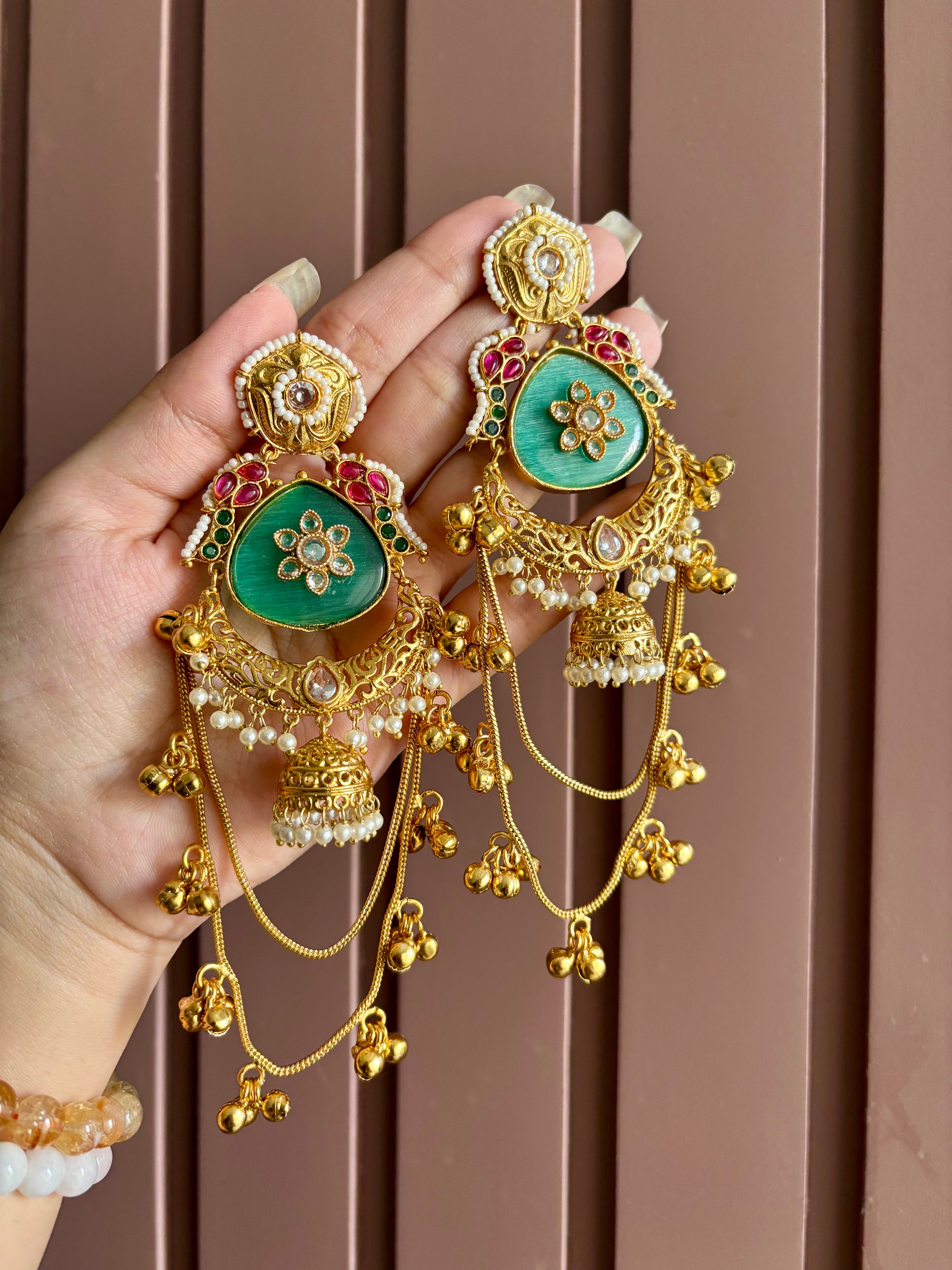 Prachi Kashmiri Earrings ( Turquoise )