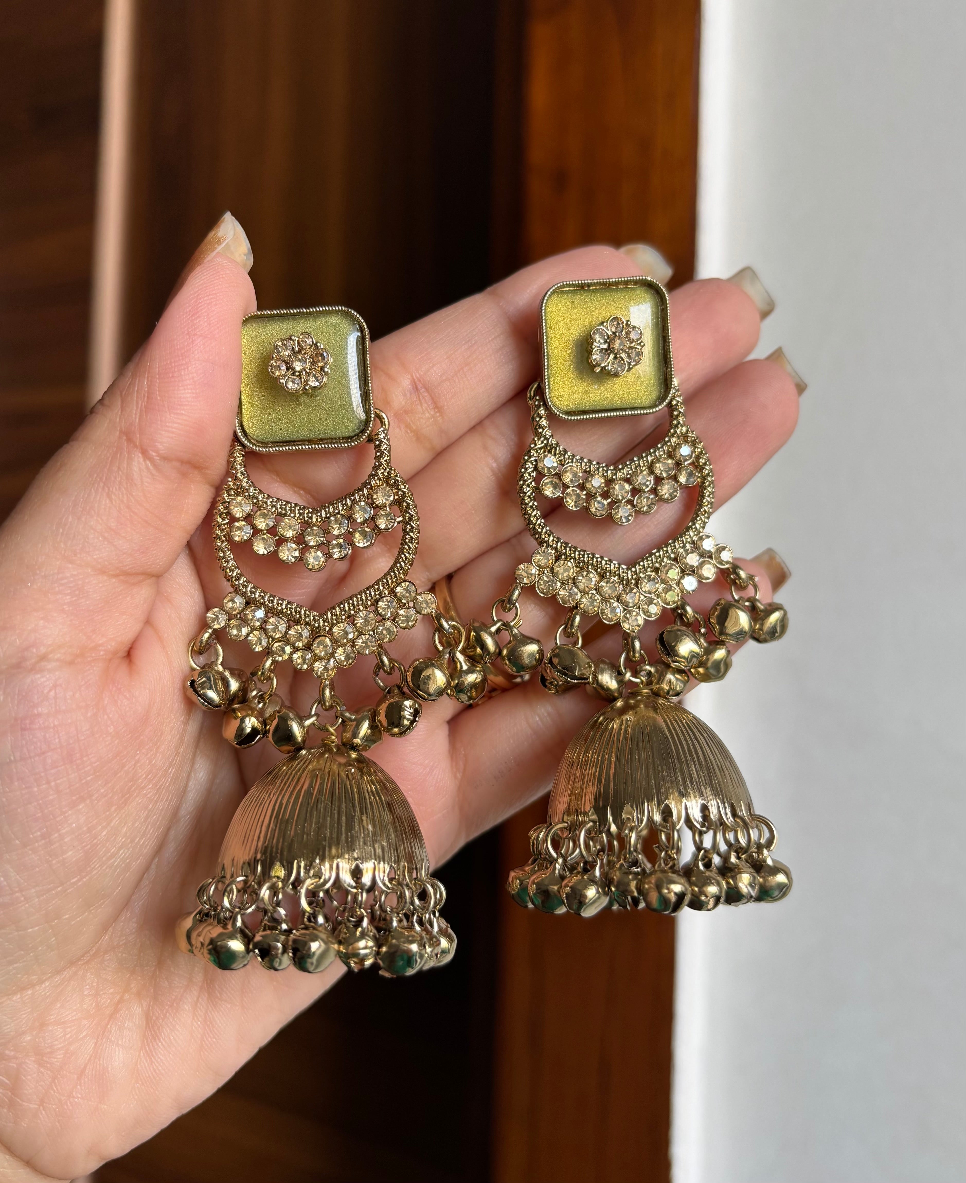 Olive Reena Kashmiri Earrings