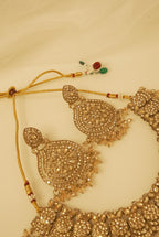 Tamana Classy Necklace With Mang Tikka & Earrings Full In Champagne Color Touch ✨