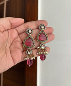 Shishuka Moissanite Necklace With Earrings (Ruby)