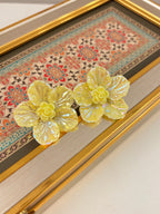 Yellow Rose Petal Earrings