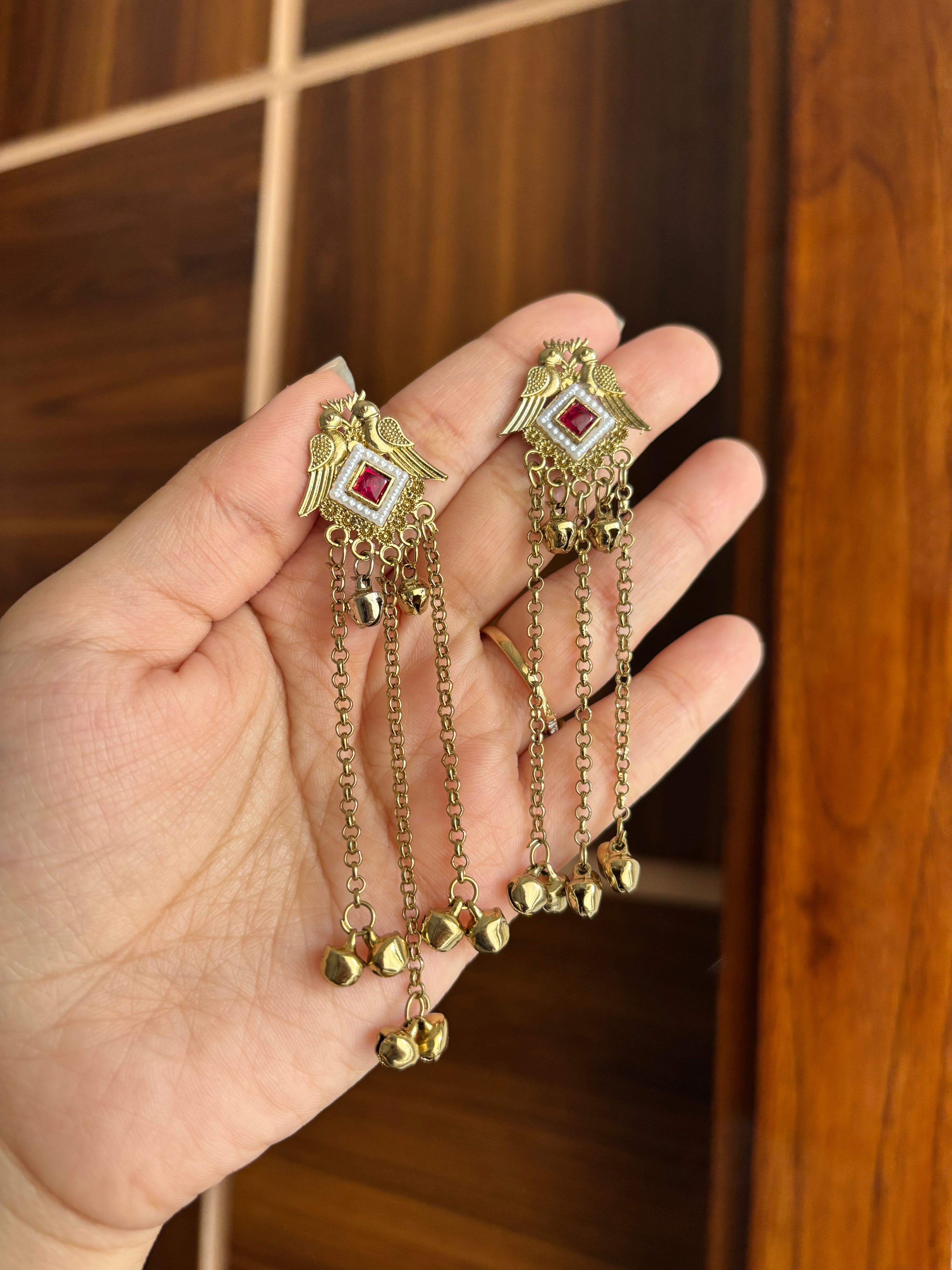 Pihu Kashmiri Earrings (Maroon )