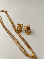 Ganesh Ji Pendant Set With Chain & Stud