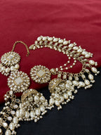 High Quality Designer Premium Quality Full Mirror Work Mang Tikka & Jhumkas With Side Layers