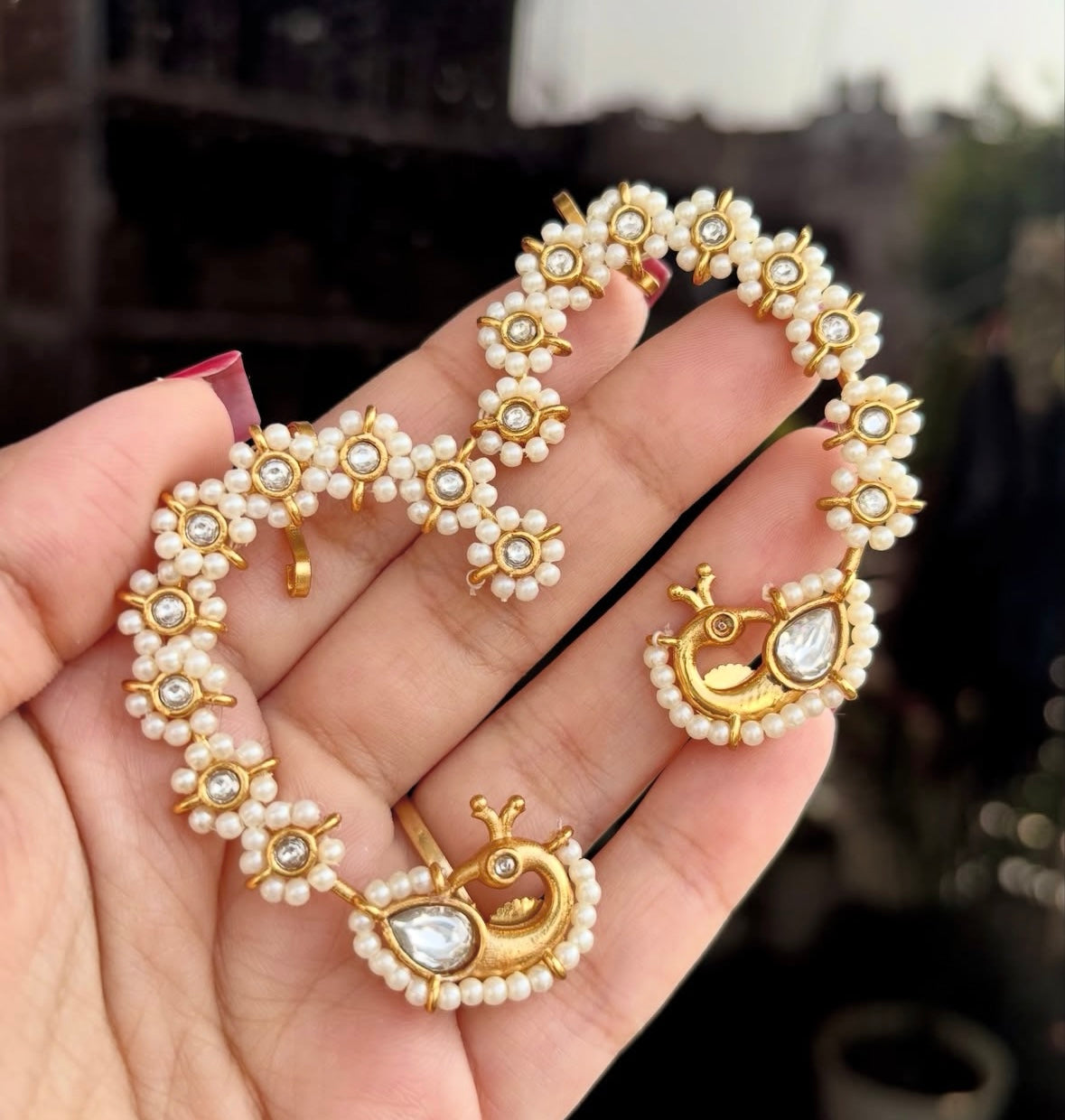 High Quality Designer Pearl Peacock Earcuff