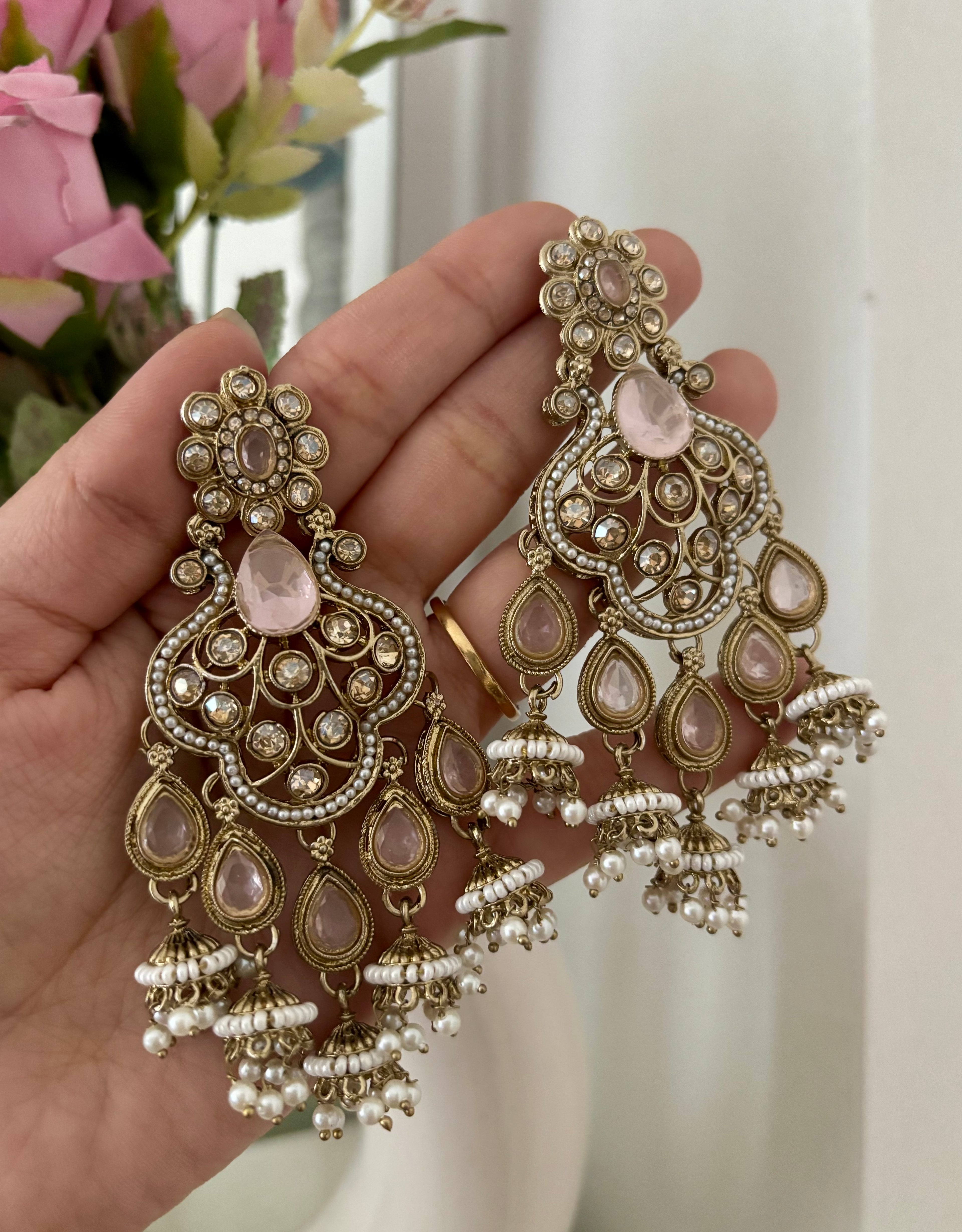High Quality Designer Baby Pink Earrings