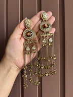 Brown Ghungroo Touch Layer Earrings