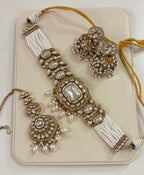 Premium Choker Choker Set With Mang Tikka & Jhumkas Moissanite Work