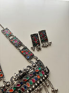 Long German Silver Haar With Earrings