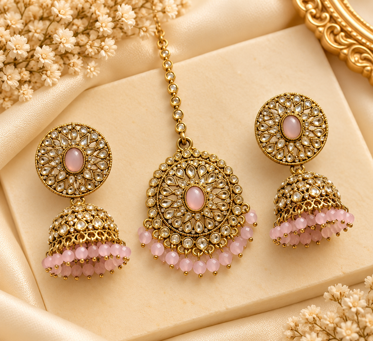 Mang Tikka With Jhumkas (Pink)