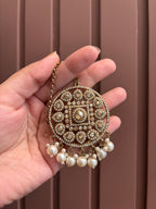 High Quality Designer Jadau Mang Tikka & Jhumkas With Side Layer