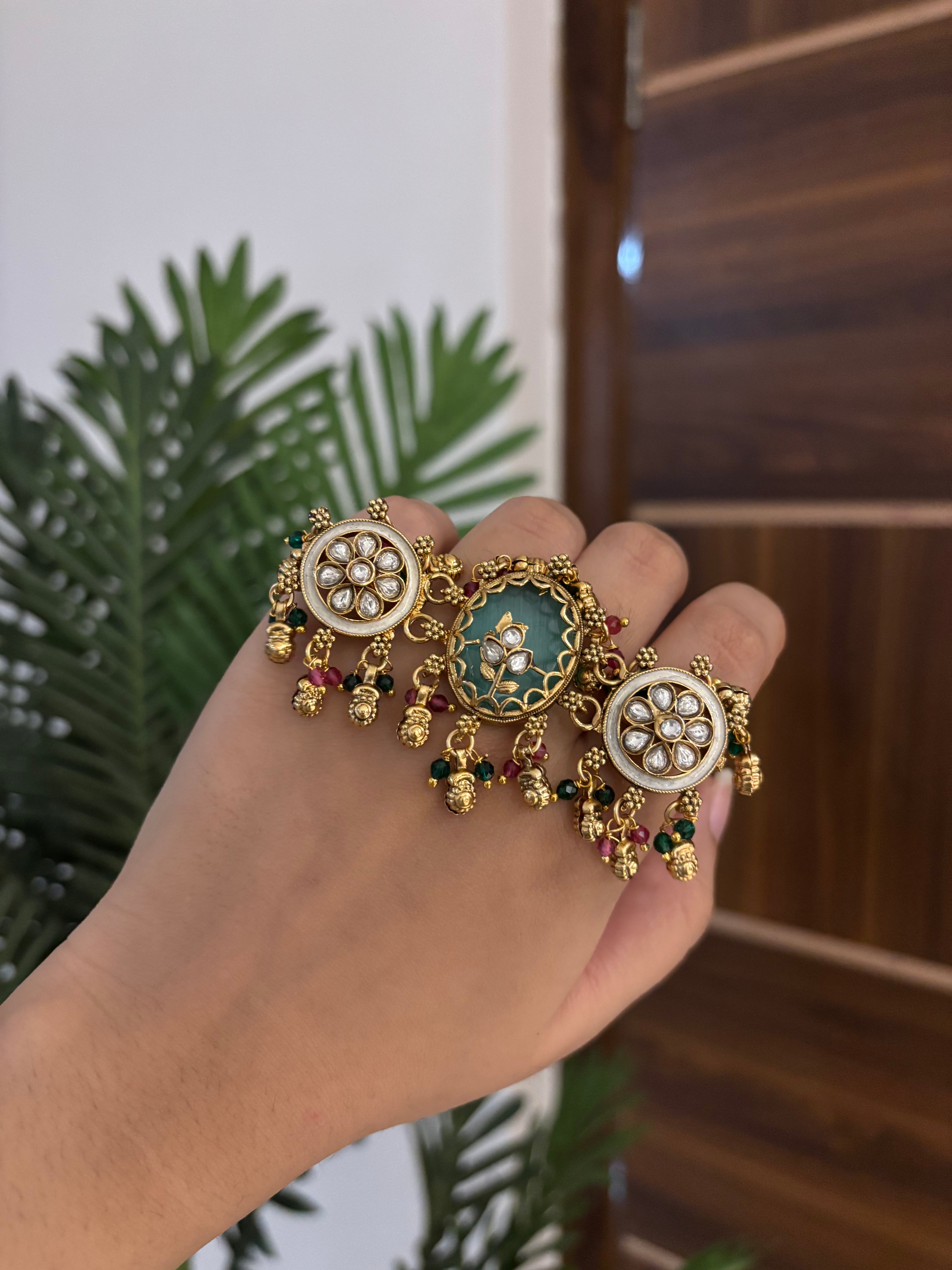 Premium Showstopper Adjustable Heritage Ring ( Turquoise)