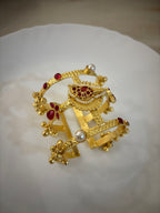 Ruby Brass Ghungroo Adjustable Bracelet