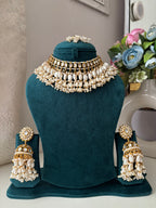 Heavy Look Choker Set With Mang Tikka & Long Jhumkas