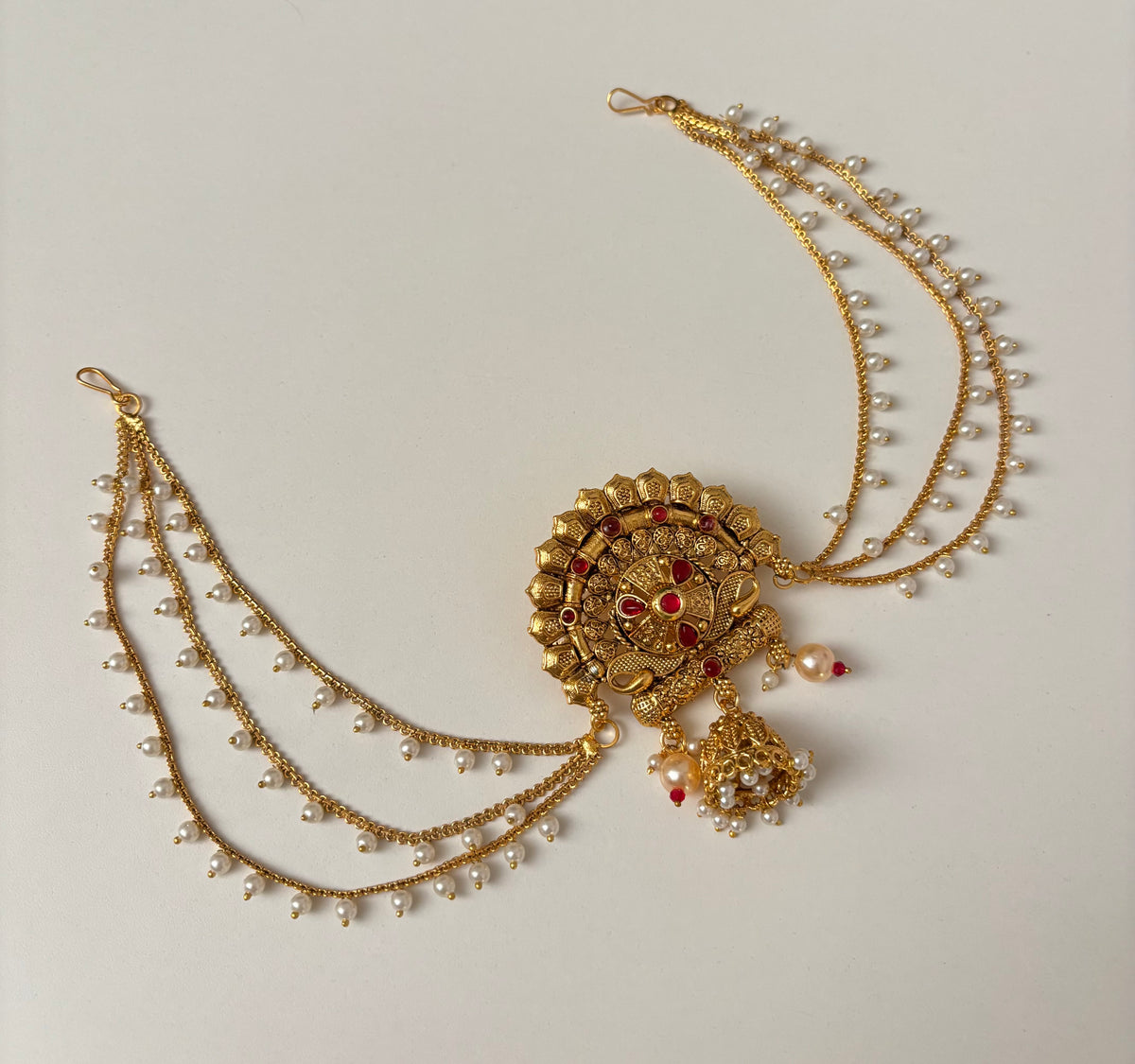 Rani Hair Accessorie With Side Layers (Maroon)