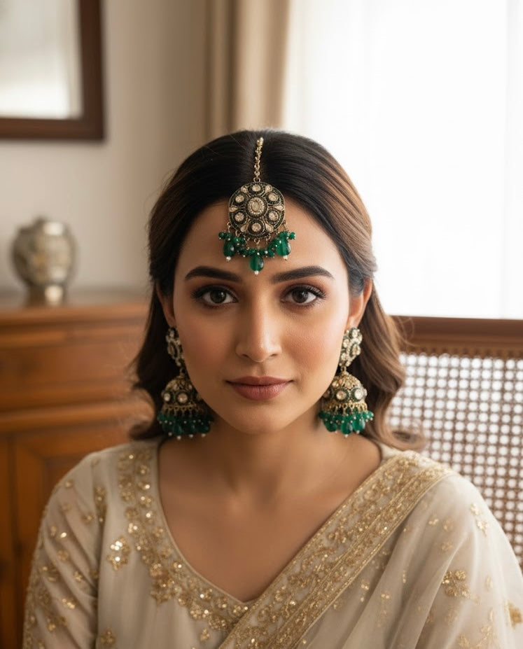 Maang Tikka With Jhumkas