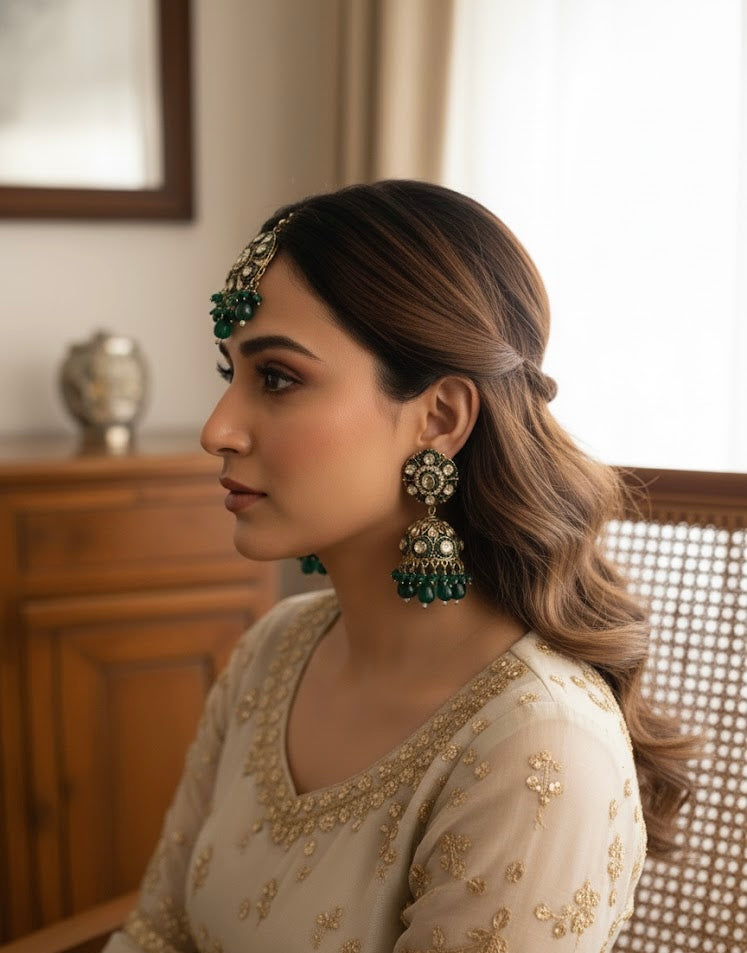 Maang Tikka With Jhumkas