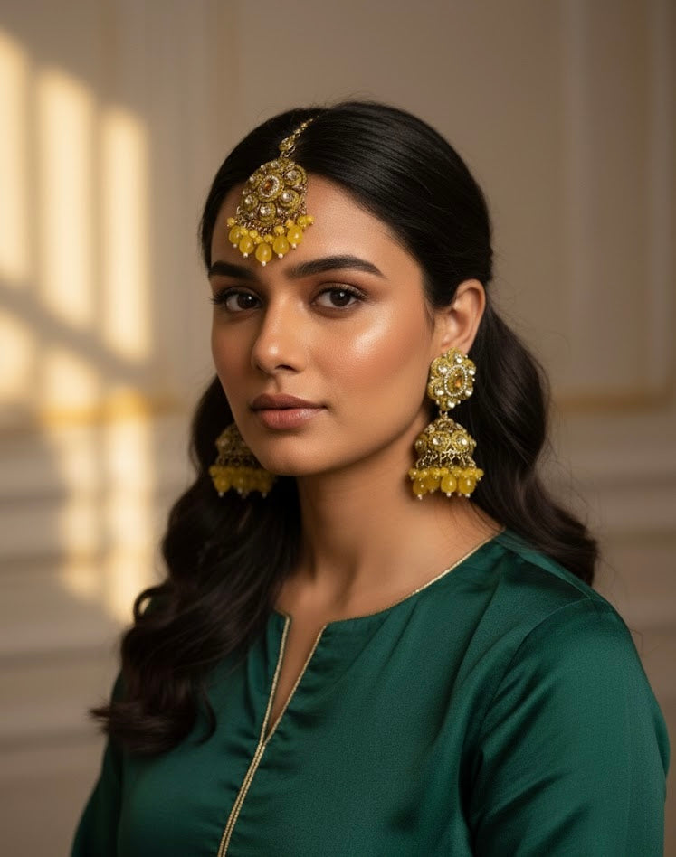 Maang Tikka With Jhumkas