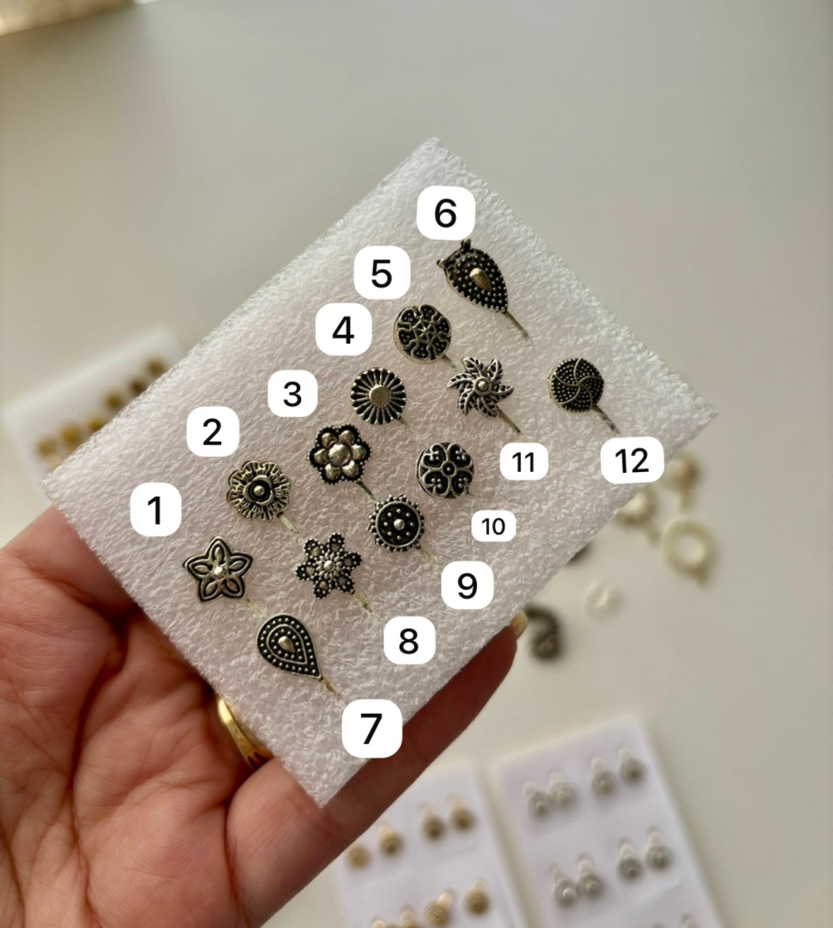 German Silver Stud Press On Nose Pin