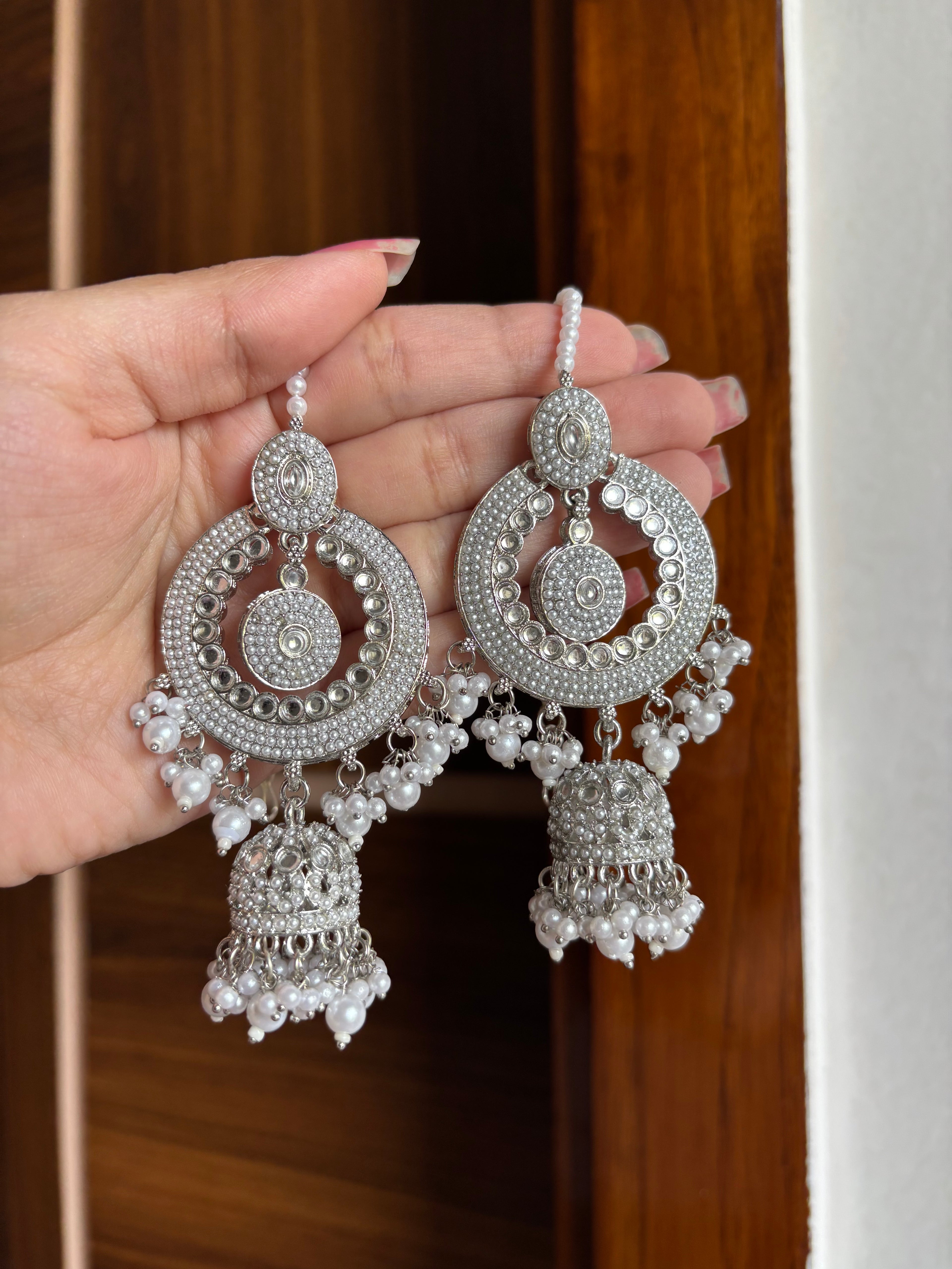 Silver Chandbali Earrings