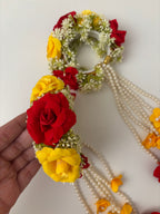 Floral Kaleera (Yellow/Red) Adjustable Size
