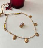 Laxmi Gold Look Sleek Necklace With Stud