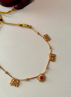 Cute Sleek Flower & Elephant Detailing Necklace With Stud