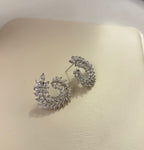 Round Leaf American Diamond Earrings