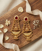 Yashu Ghungroo Chandbali ( Maroon )