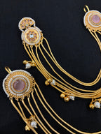 Tara Designer Earrings With Side Layers ( Baby Pink )