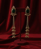 Parveen Dark Green Kashmiri Ghungroo Earrings In Mehandi Polish