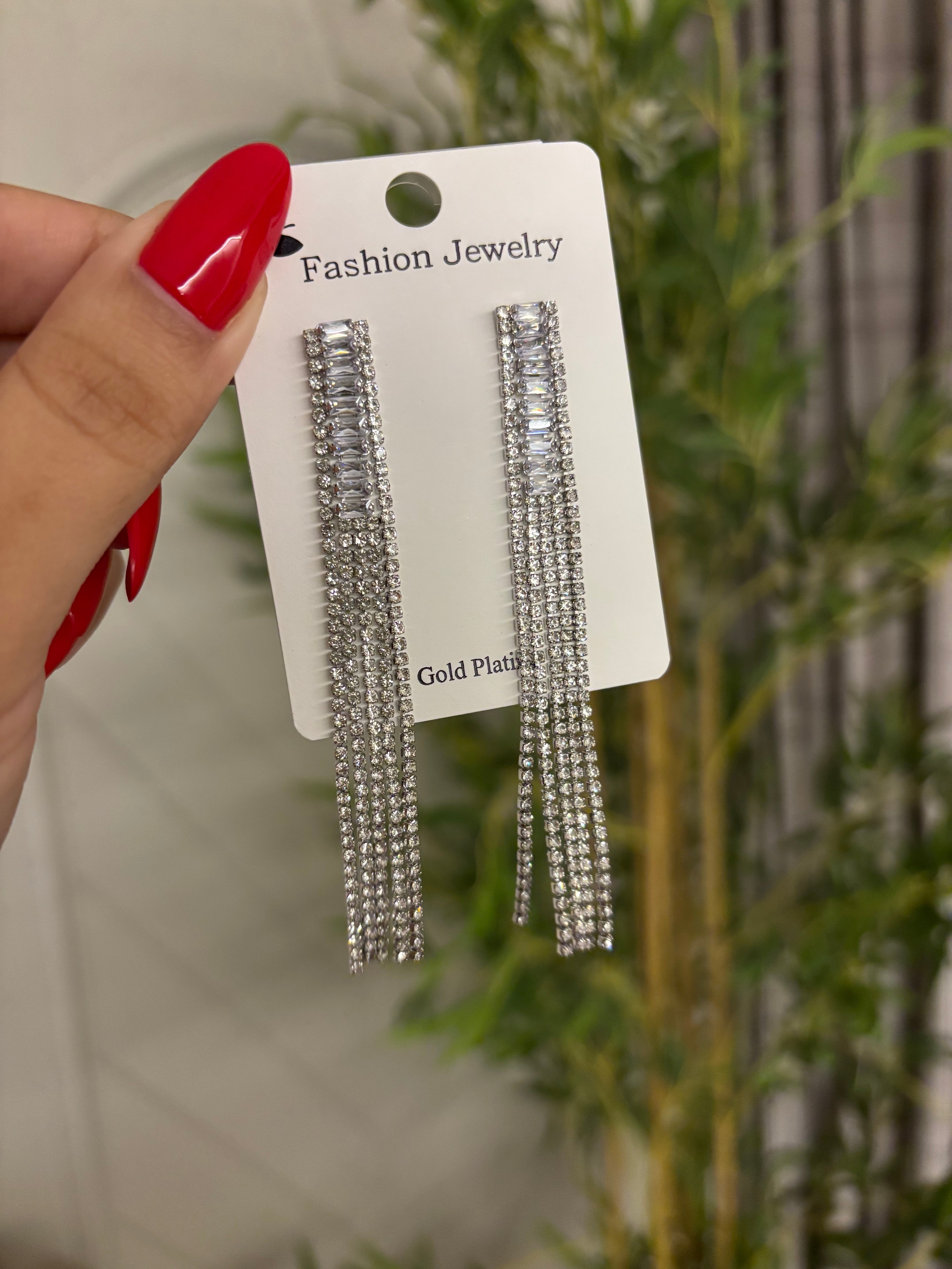 The long bling earrings