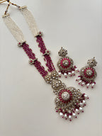 Sakshi Long Haar With Earrings (Dark Pink)