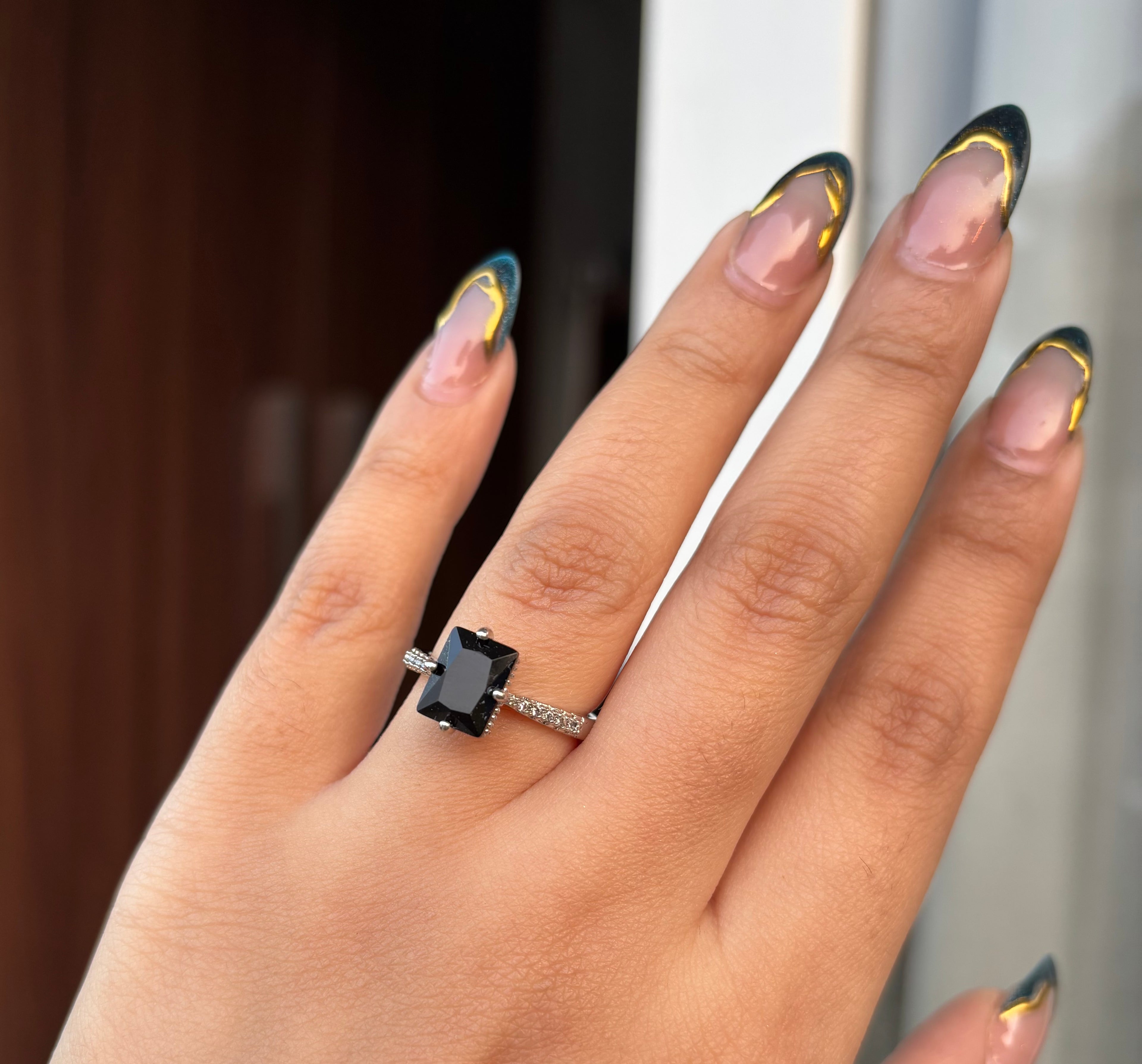 The Square Solitaire Adjustable Ring