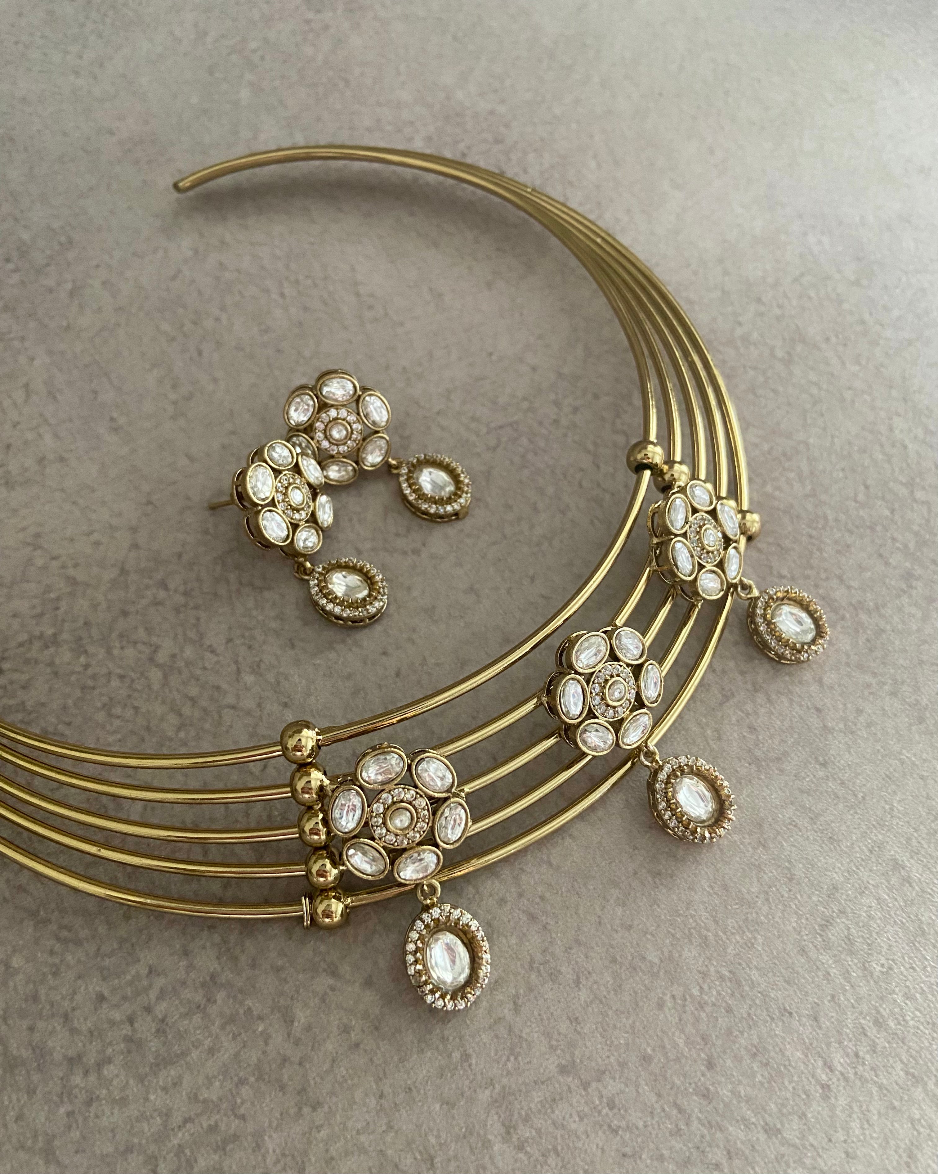 Brass Hasli With Earrings
