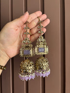 Champa Heavy Look Jhumkas With Sahara (Lavender)