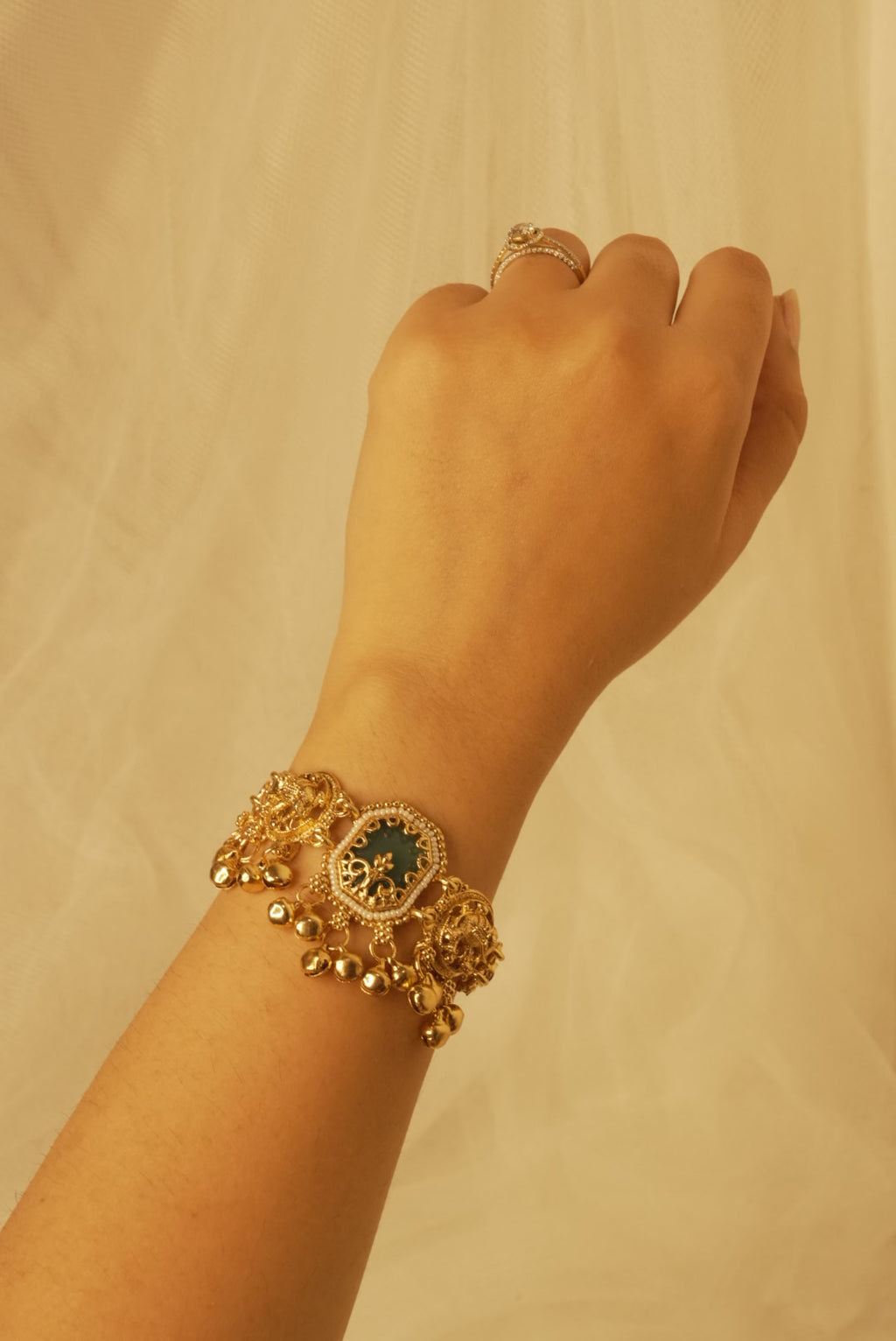 Aishwarya Adjustable Brass Ghungroo Touch Bracelet