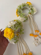 Floral Kaleera (White/Yellow) Adjustable Size