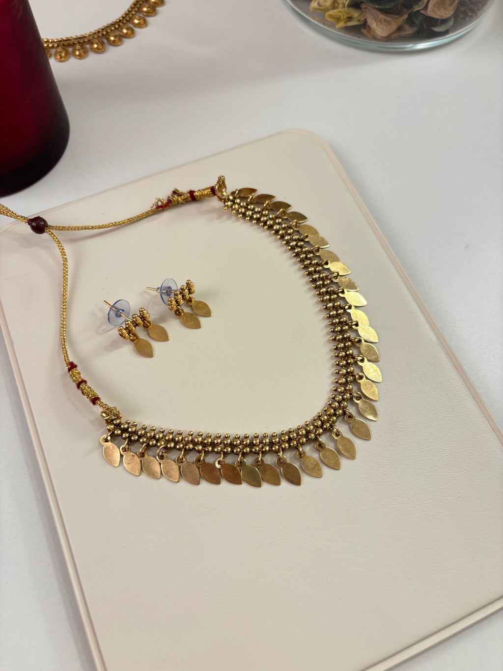 Dubai Gold Look Necklace With Earrings