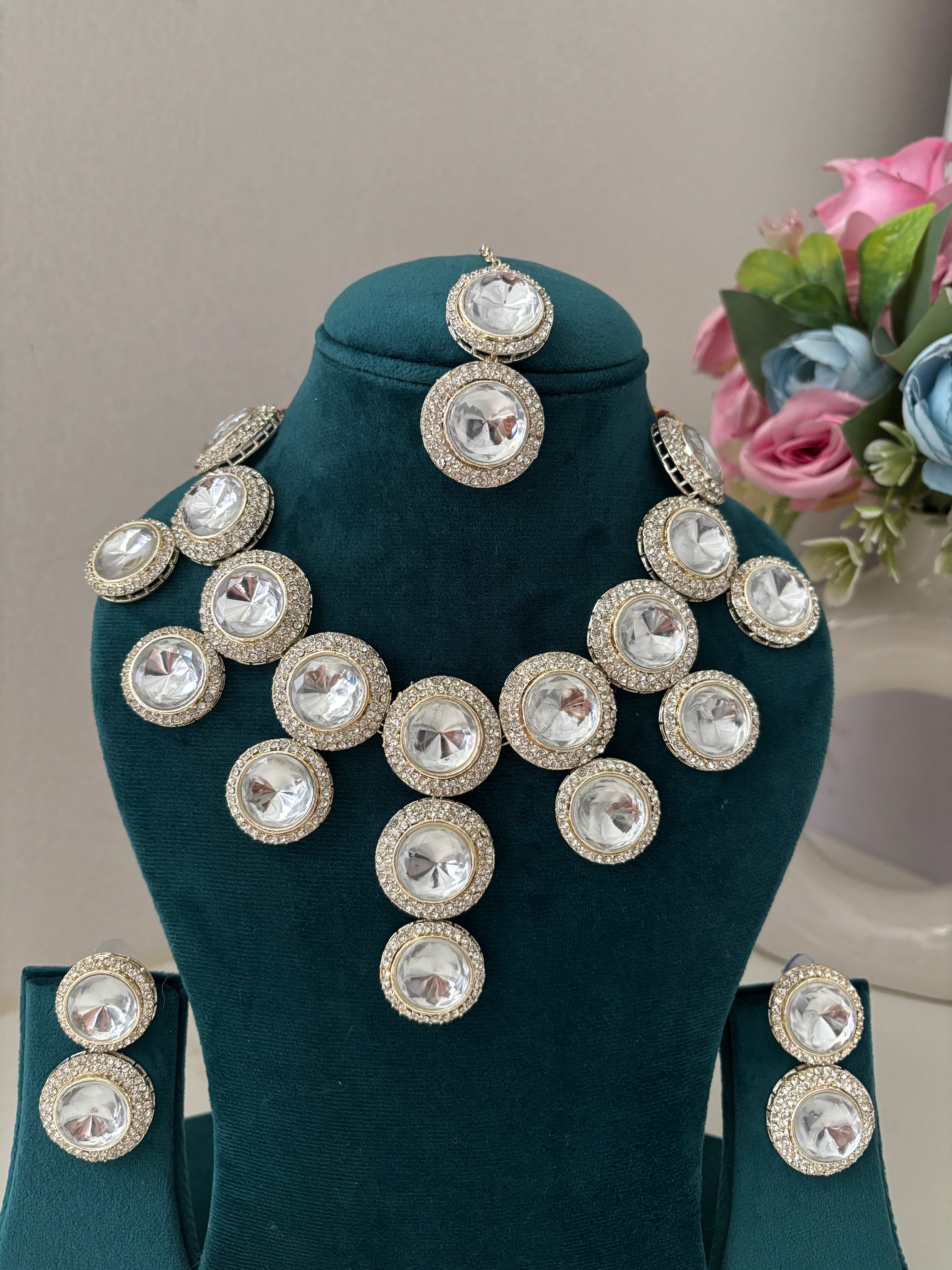 Heavy Look Necklace With Mang Tikka & Earrings